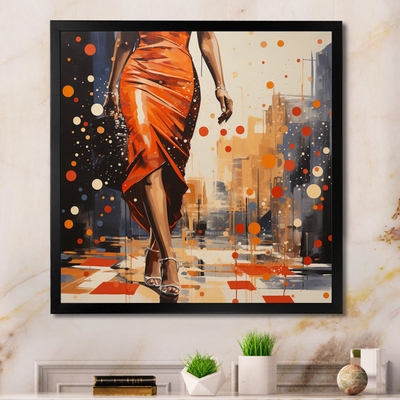 Fashion Step into Style I - Imprimé, Cadre simple noir, H 30 po x l 30 po x P 1 po