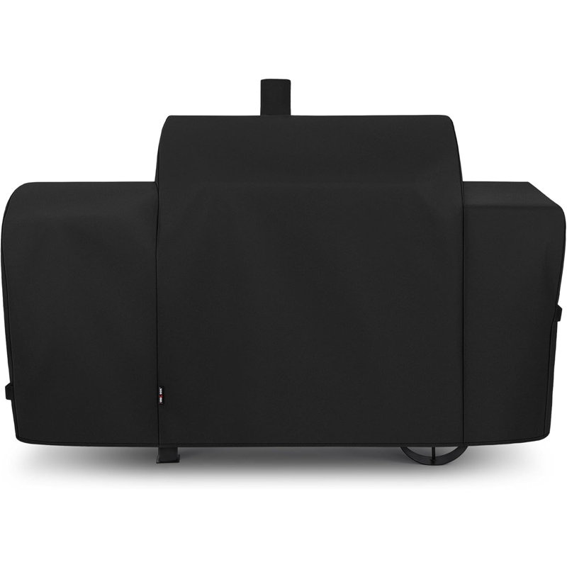 Heavy Duty Waterproof Offset Smoker Cover, Compatible With Oklahoma Joe's Longhorn Combo Grill, Outdoor Fade Resistant Charcoal/Smoker/Gas Combo BBQ Grill Cover, Black