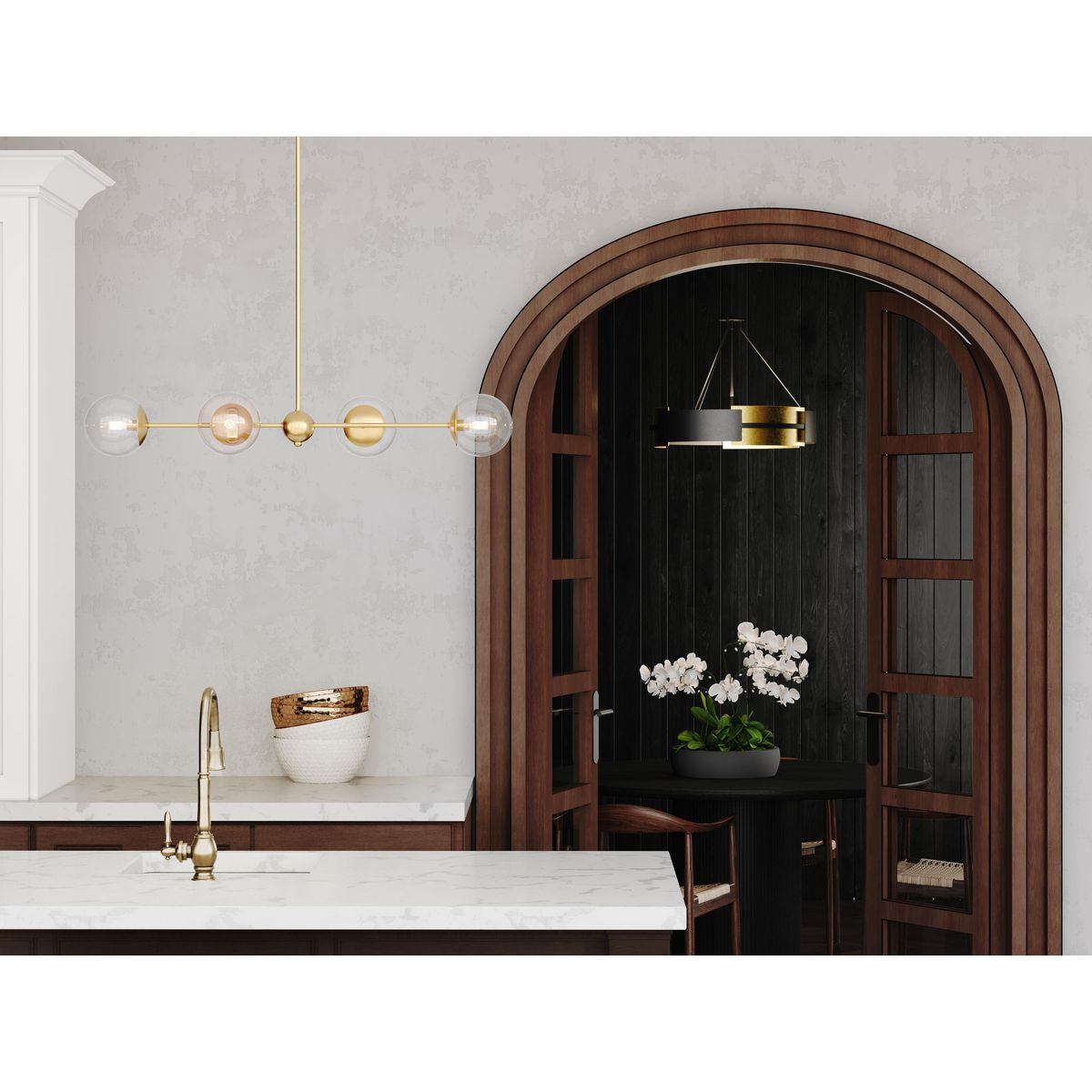 4-Light Chandelier, Brushed Bronze