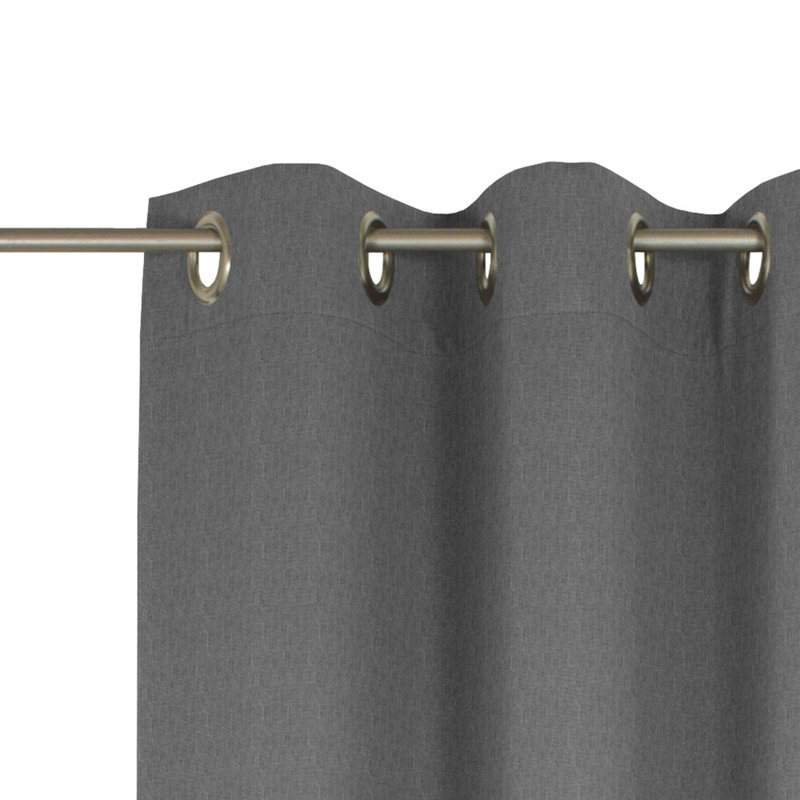 Pearce Semi Sheer Curtain, 255cm Width x 132cm Drop, Dark grey
