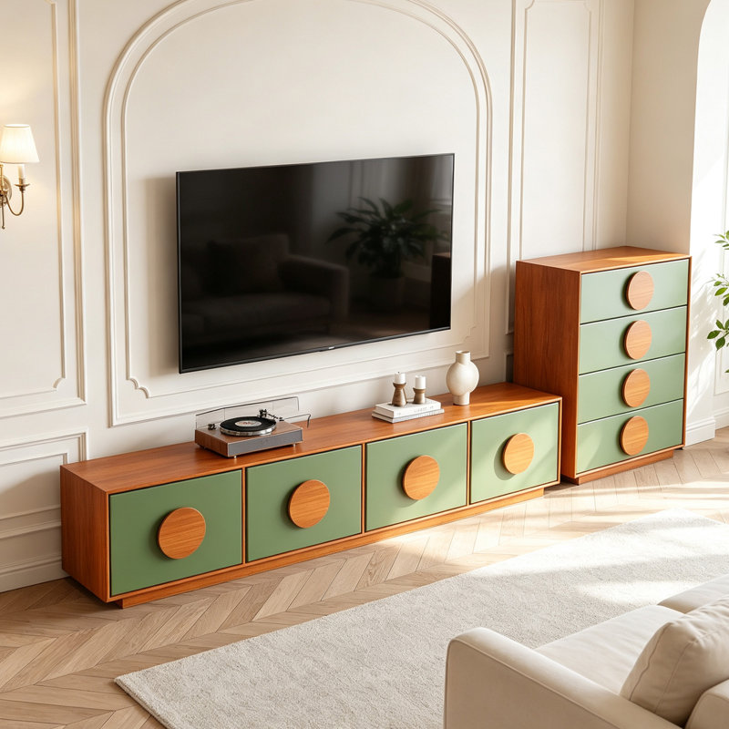 Meuble télé multifonctionnel en bois pour salon