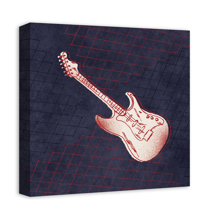 Art sur toile tendue guitare Morabito, H 16 po x l 16 po x P 1,25 po