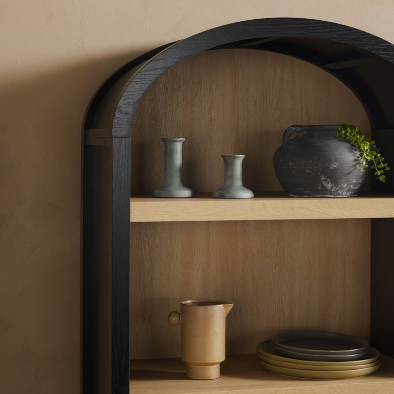 Red Barrel Studio® Sitarski Modern Arched Bookcase with Statement Cabinet & Reviews | Wayfair