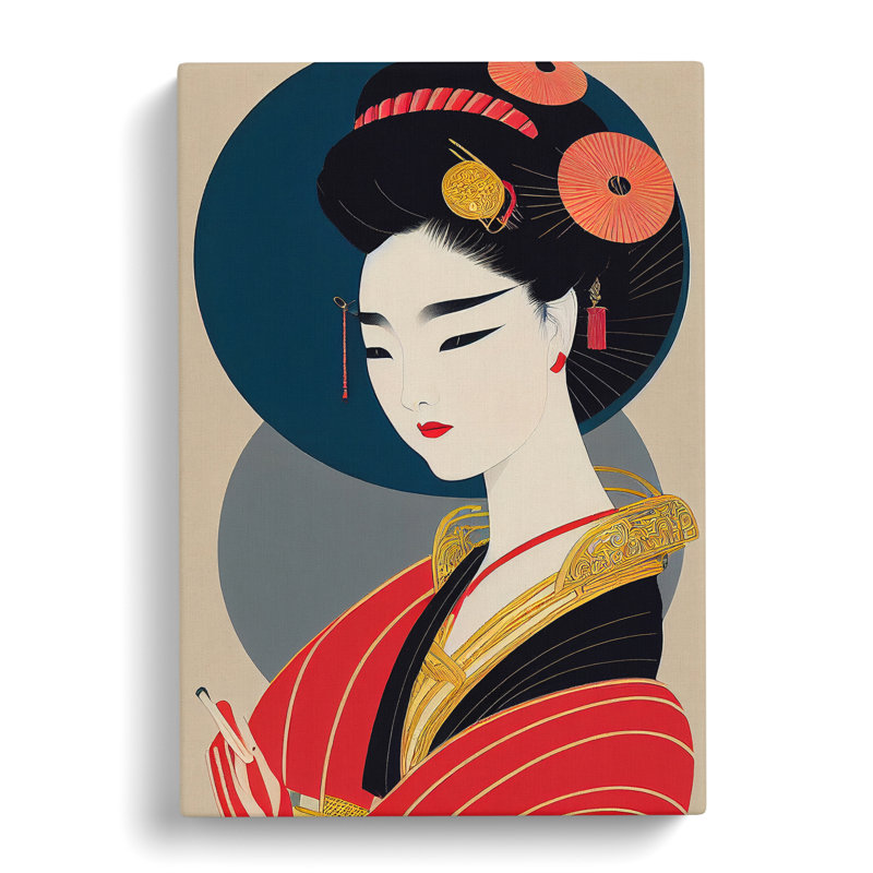 Picture Of A Geisha No.4 - Wrapped Canvas, 50cm H x 35cm W x 3cm D