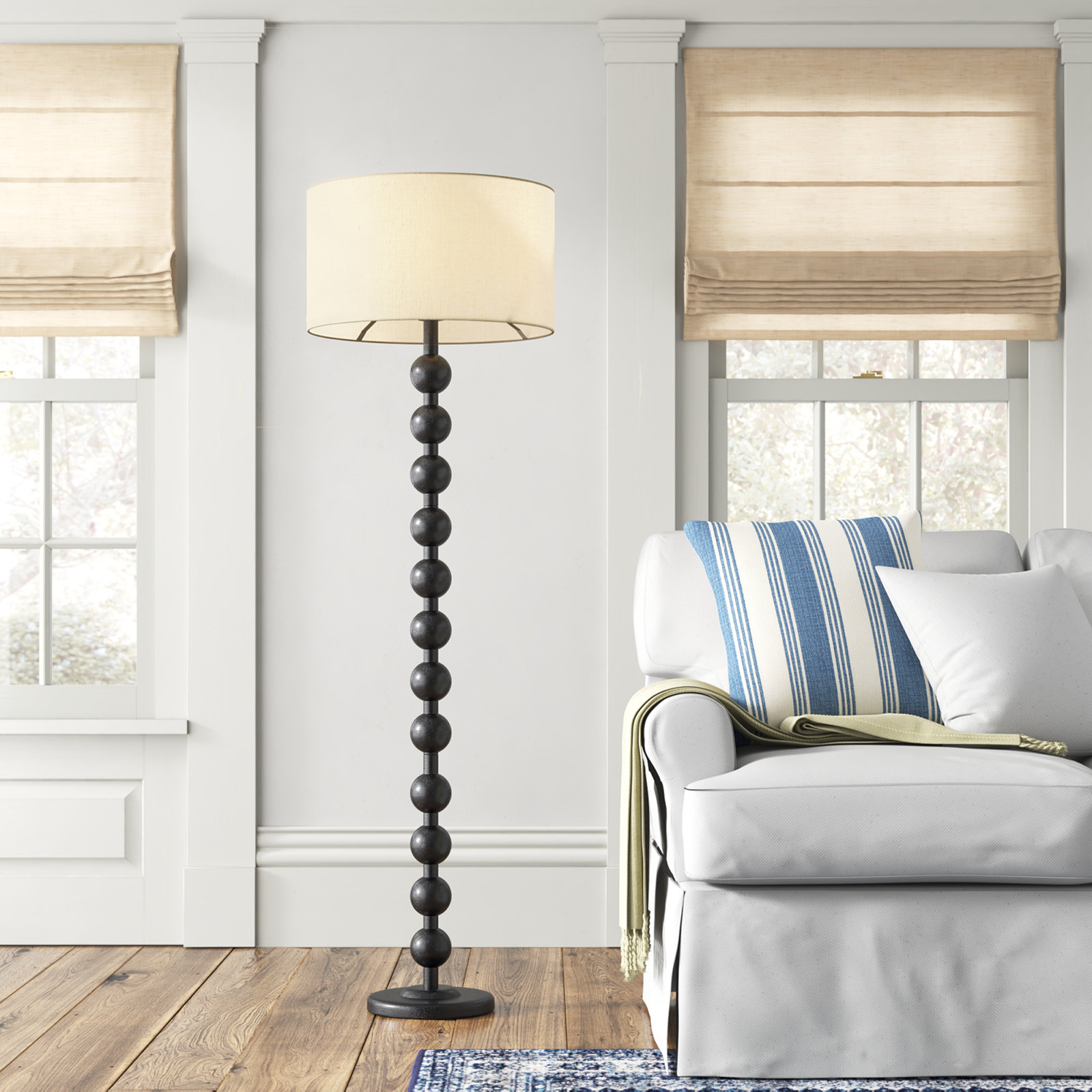 Levy 62" Dimmable Floor Lamp, Black