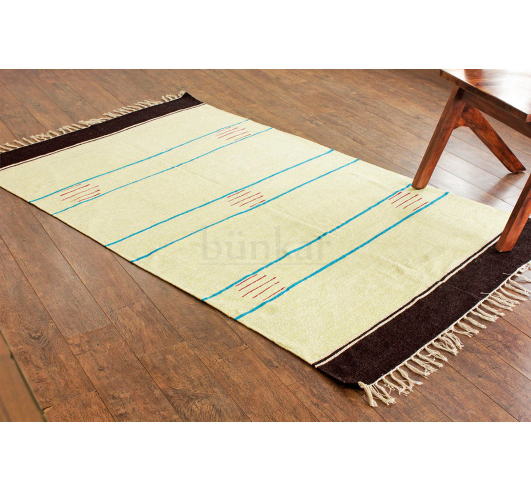 Dolton Handwoven Reversible Cotton Cream Rug