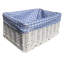 White Wicker Storage Basket with Lining - 24x18x12cm-480248335