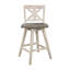 Ensemble de 2 chaises à hauteur de comptoir, chaise pivotante à 360 degrés en bois d'hévéa massif-577230395
