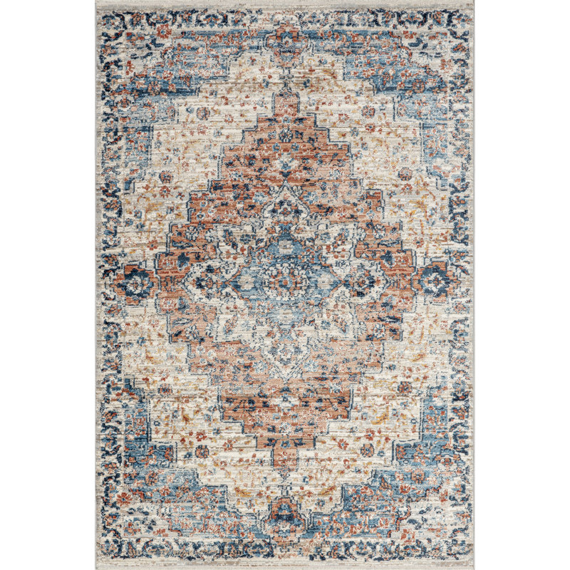 Demartino Medallion Vintage Area Rug, Runner 2'6" x 10'