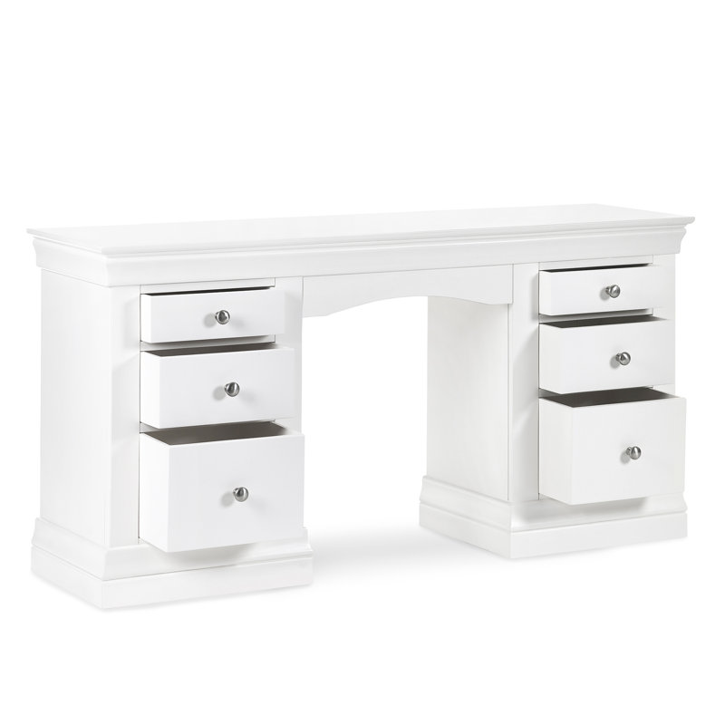 Dial Clermont Dressing Table - Light Grey, Surf White