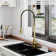 Spring Pull Down Sprayer Kitchen Faucet with Dual-Function Spray Head and Deck Plate