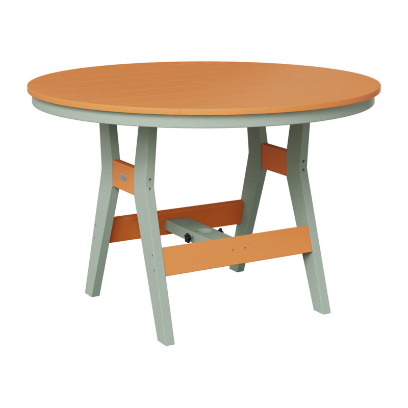 Harbor Outdoor Round Bar Table, Seafoam, Mango Orange