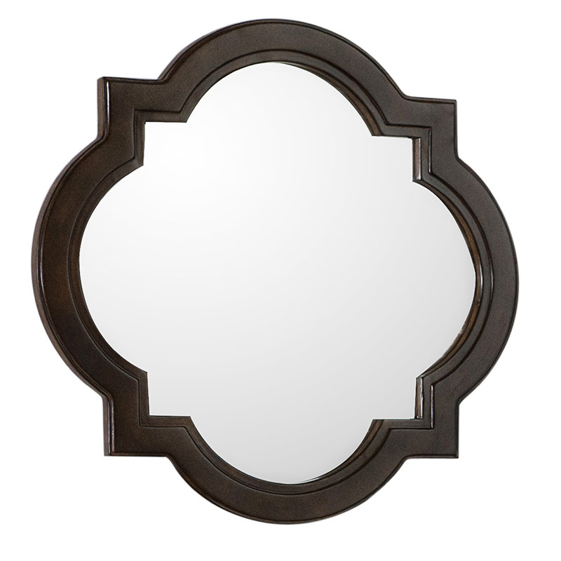 Walnut Wood Bathroom Vanity Mirror with Waterproof Finish