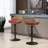 2 Red Adjustable Bar Stools, With Footrest For Kitchen & Dining, Metal Frame, 250Lb Capacity, Linen Upholstered Seating Chair Seat Pad Of 2 Counter Height Strong Base, Cushion-837263199