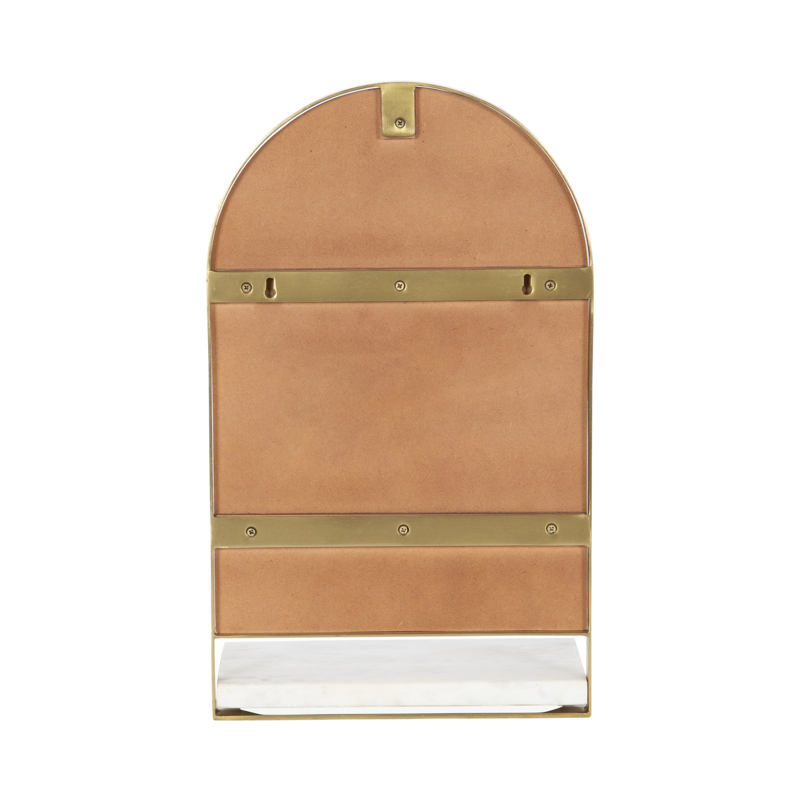Cielo Arch Mirror with Shelves, Gold/White, 34" x 20"