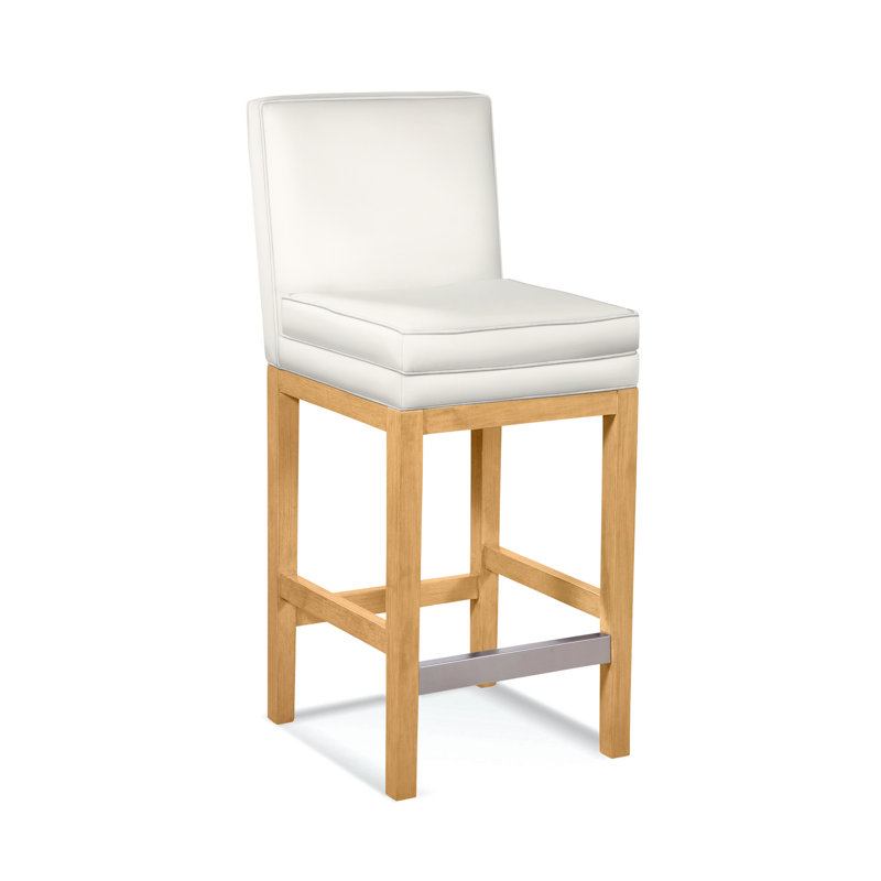Upholstered Stool, Frost White Finish, Elite Ivory; 0321-91