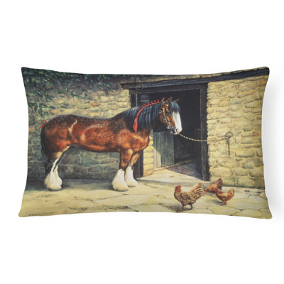  Coussin intérieur / extérieur Horse and Chickens par Daphne Baxter