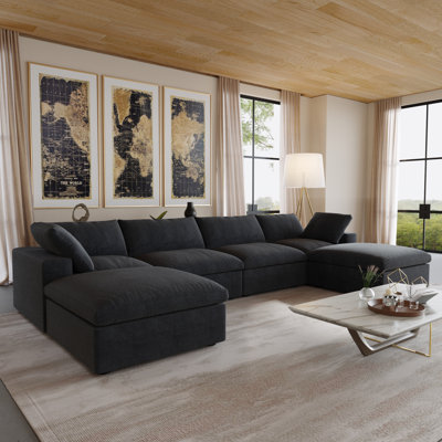 Kenda Ellerie 6 - Piece Upholstered Slipcovered Sectional