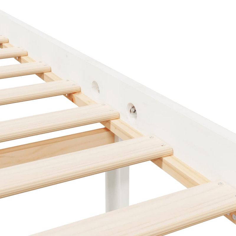 Bed Frame with Headboard, White, Small Double (4')
