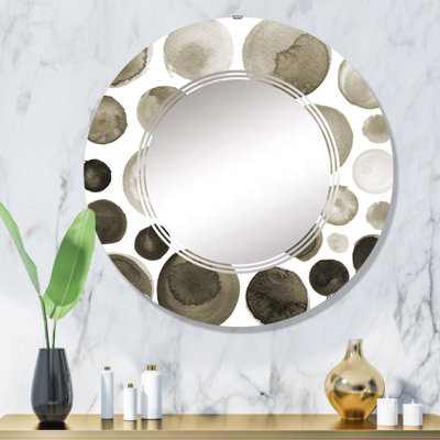 Ensemble de cercles d'aquarelle café brun - miroir mural moderne rond