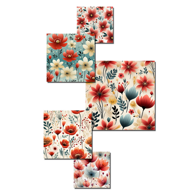 Giulia - ensemble d'art mural floral de 5