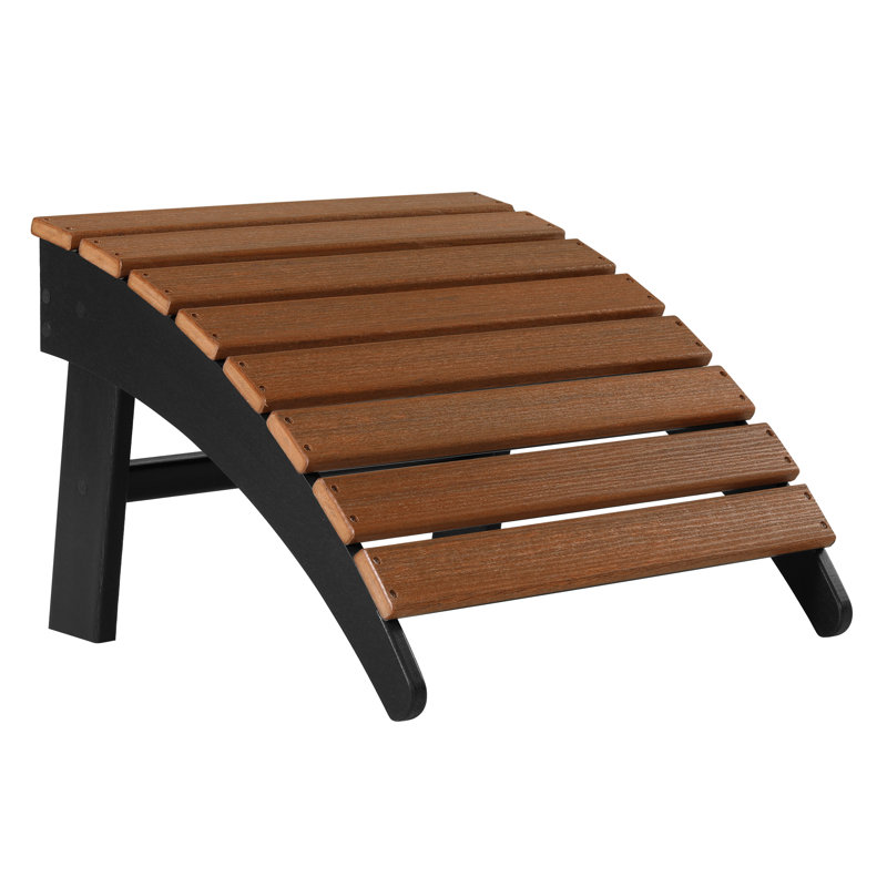 Adirondack Folding Ottoman, Black, Black/Brown