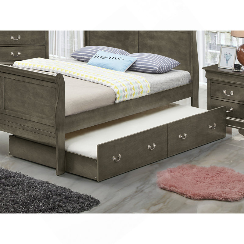 Elegant Gray Trundle Bed With Timeless Charm