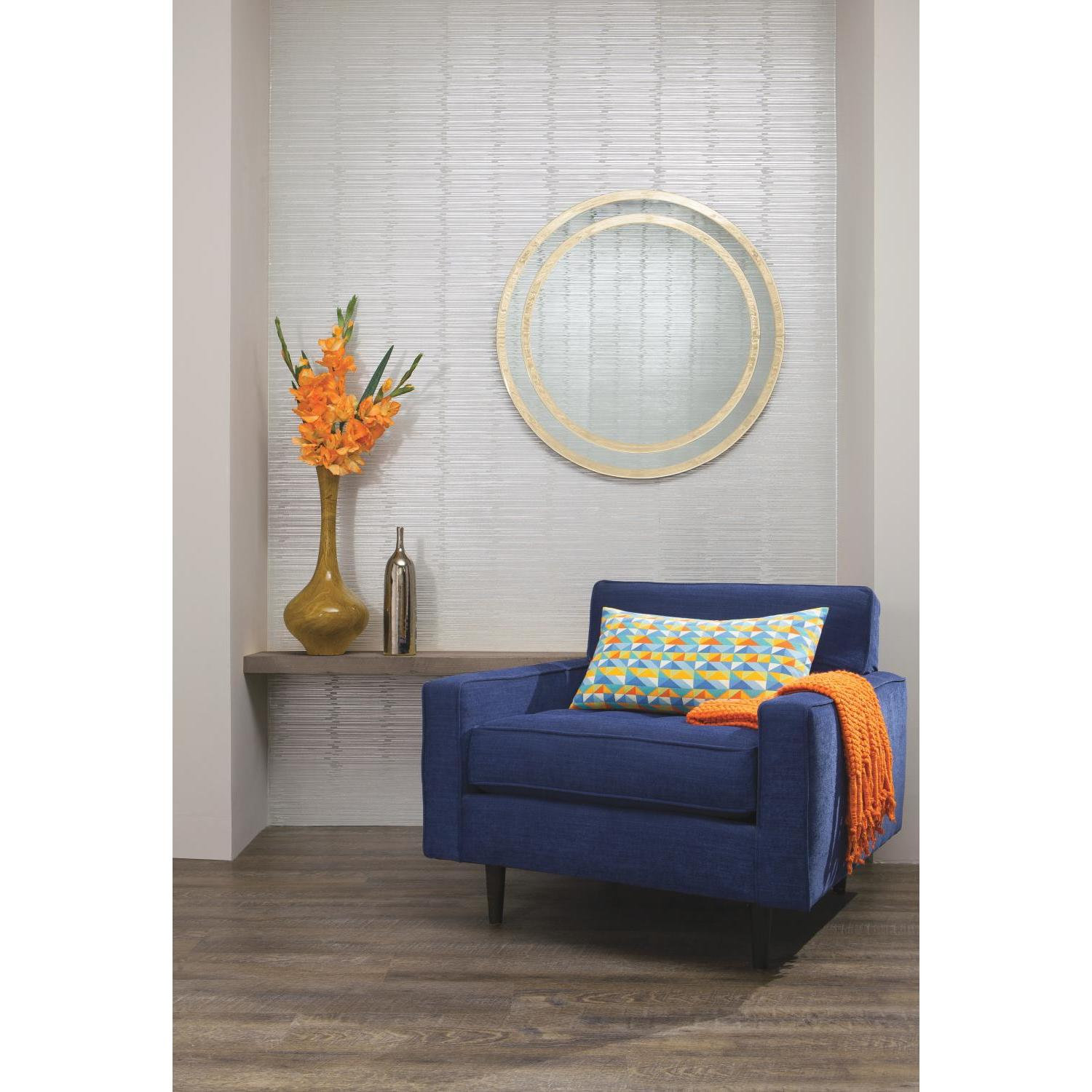 Boudin Wallpaper, Metallic Silver