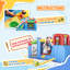 Jeu gonflable 6-en-1 Outsunny avec glissade, mur d'escalade, canon à eau et plus encore, glissade d'eau gonflable pour les enfants Gonflage avec gonfleur