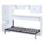 Lit escamotable simple avec bureau intégré, garde-robe, tablettes ouvertes et tiroirs de rangement, blanc