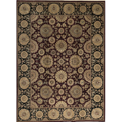 Tapis noir et vin de haute qualité noué à la main