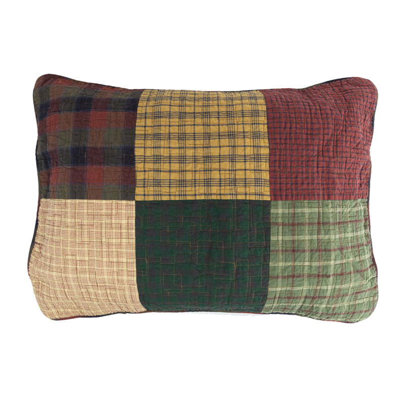 Donna Sharp Campfire Square Quilted Pieced Cotton Standard Sham, Queen