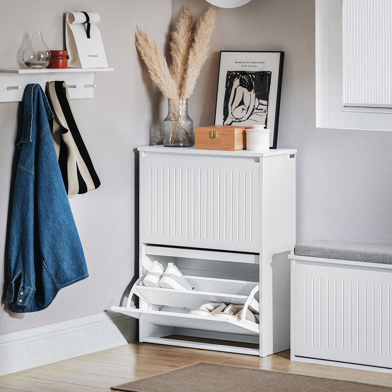 Shoe Storage Cabinet, White, 2