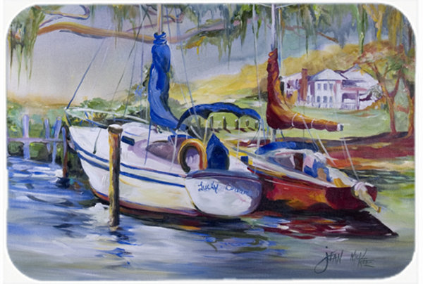 Planche à découper en verre de caroline à trésors de bonheur Sailboat