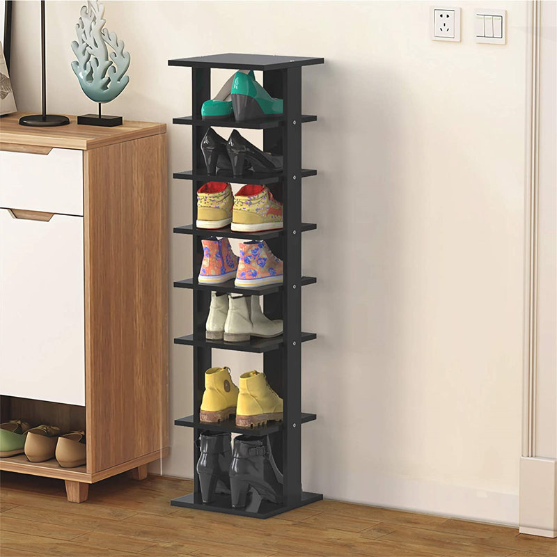 7 Pair Shoe Rack, Black