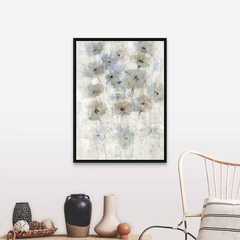 Reproduction d’art sur toile, "Early Bloom I" par Timothy e Toole, Cadre flottant noir, H 42 po x l 32 po x P 1,75 po