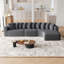 Ensemble de canapé modulaire en chenille de 131,1 pouces, canapé incurvé moderne en forme de nuage, comprenant 10 coussins, canapé d'angle en tissu de salon, canapé modulaire en L (méridienne droite)-599992915-599992916