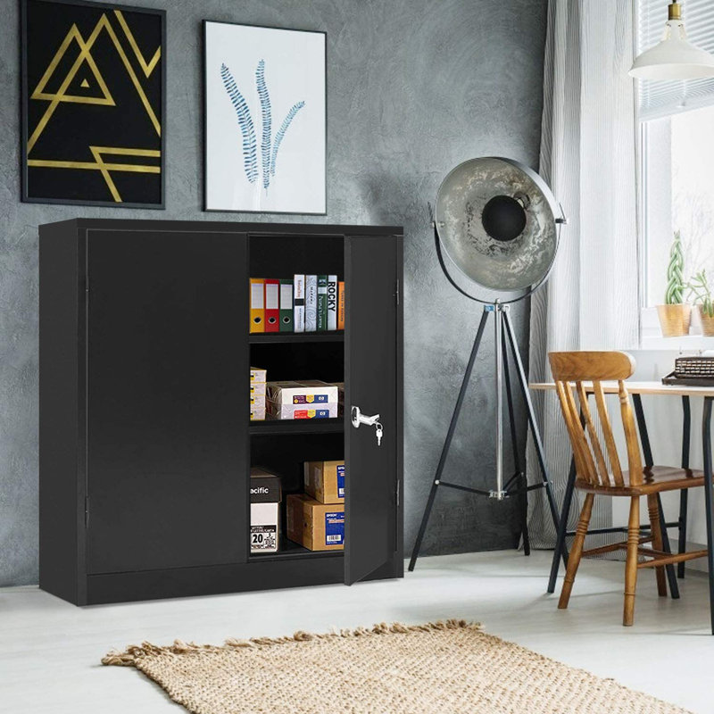 Armoire de rangement H 42 po x l 36 po x P 18 po Menoher, Noir