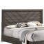 Grand lit plateforme avec tête de lit à motif de chevrons, gris foncé