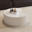Table basse moderne en cuir fritté clair avec plateau en cuir de forme irrégulière pour le salon-130021300-130021307