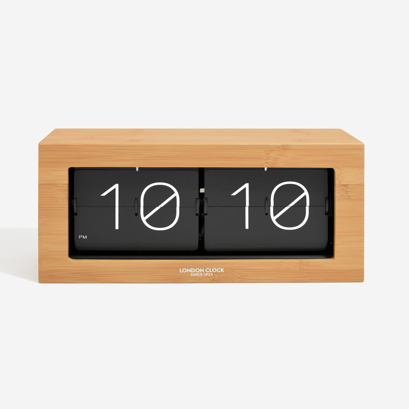 Modern & Contemporary Analogue Bamboo Wood Tabletop Clock in Wood