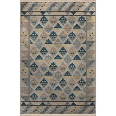 Tapis décoratif beige à motif géométrique scandinave
