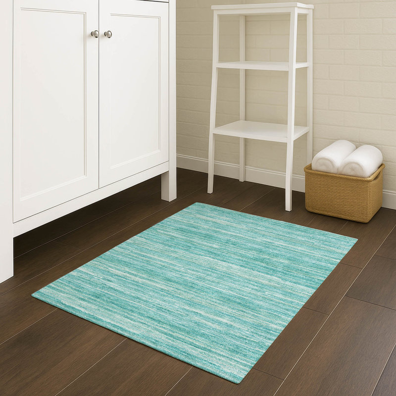 Tapis intérieur / extérieur lavable à la machine Chantille ACN2717, Turquoise, 1 pi 8 po x 2 pi 6 po