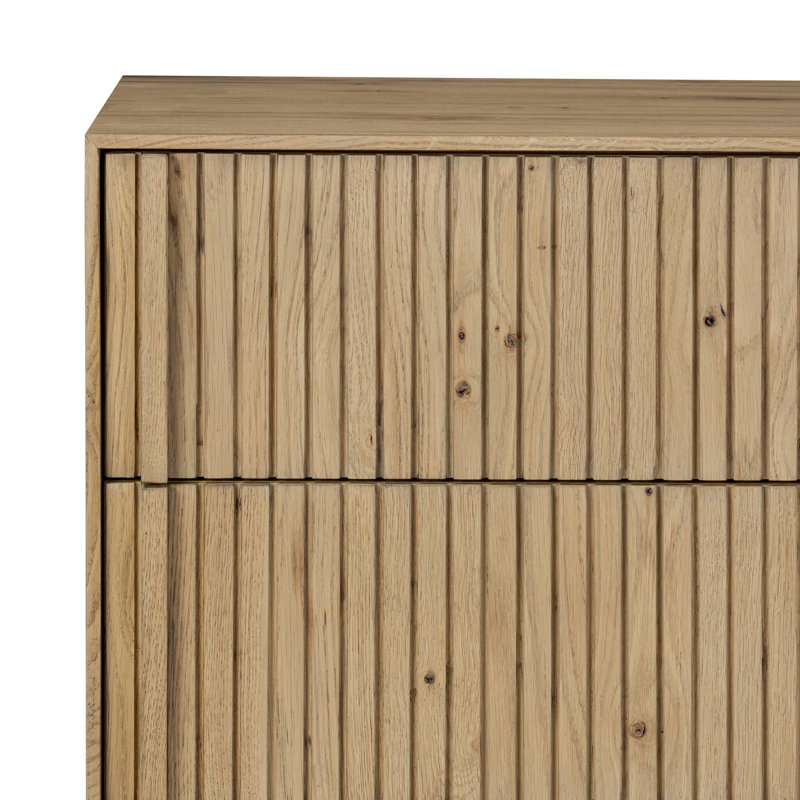 Leo 5 Drawer Dresser-Rustic Grey, Rustic Light Natural
