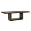 Table de salle à manger Olia, plateau extensible de 76 à 96 pouces avec base carrée, brun