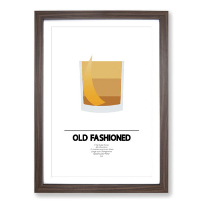 Old Fashioned Cocktail - Picture Frame Graphic Art