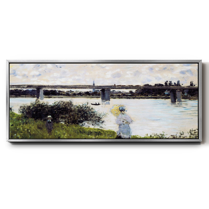 La promenade près du pont d'Argenteuil, 1874, H 8 po x l 20 po x P 1,5 po, Argent