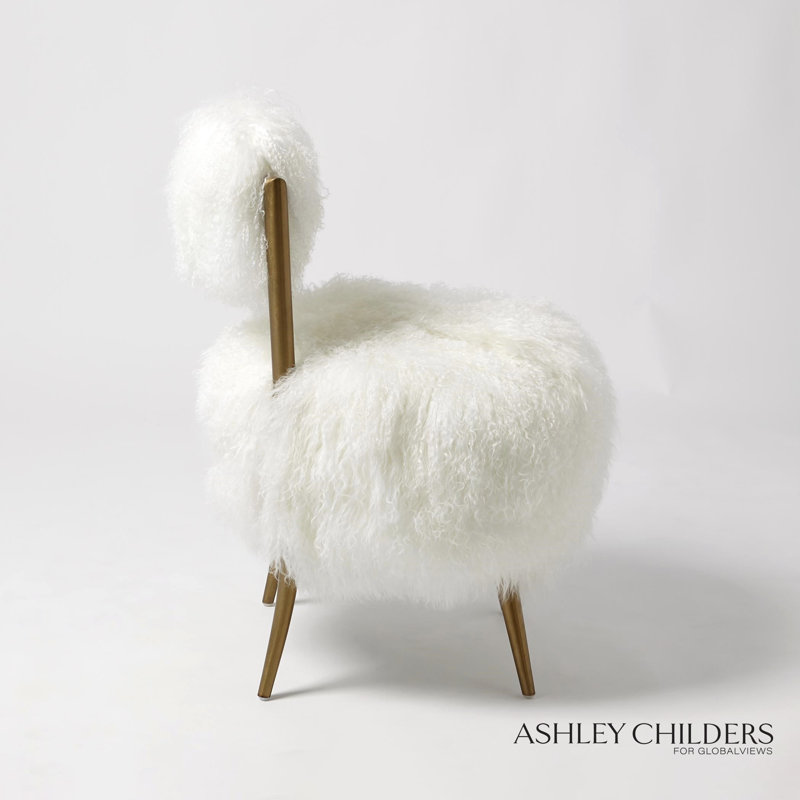Hailey Chair-Mongolian Lamb-White