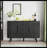 Sideboard Buffet Cabinet With 2 Sliding Tambour Doors & 3 Drawers, Storage Cabinet With Adjustable Shelves For Living Room, Black-199391833