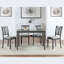 Table de salle à manger rectangulaire en bois d'acacia gris ardoise pour 4 personnes, style moderne pour les petites cuisines ou le bureau à domicile
